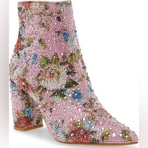 Excellent Used Condition Betsey Johnson Cady Embellished Pointed Toe Bootie Sz 8